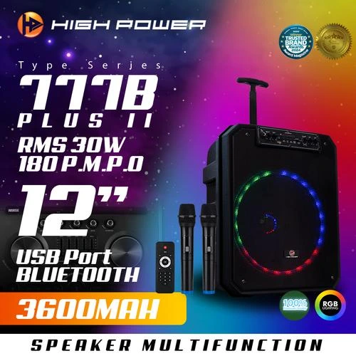 HIGH POWER Speaker Portable Bluetooth Dengan Mic Karaoke 12 Inch 777B ...