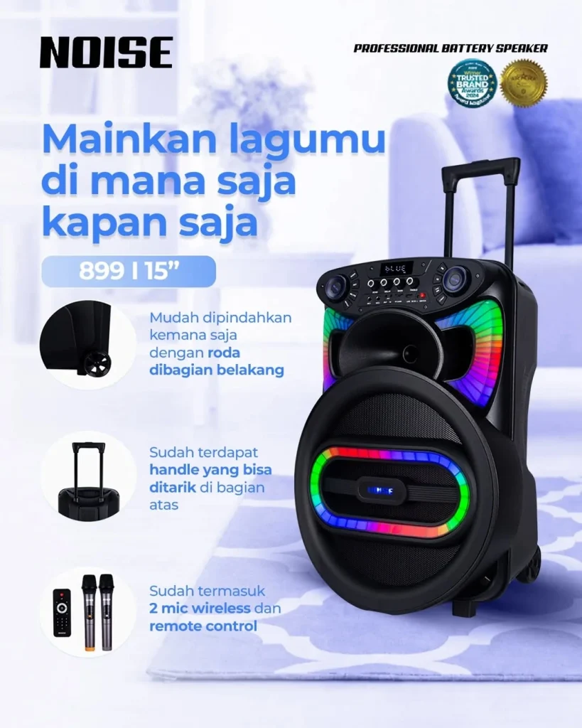 Speaker Portable Outdoor NOISE 899 I 15 inch Dari Piknik Sampai Camping, Siap Bikin Suasana Langsung Rame