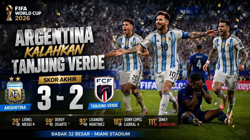 Epic Comeback! Argentina Bungkam Tanjung Verde 3-2 di Piala Dunia 2026, Nonton Serunya Pertandingan Tanpa Gangguan