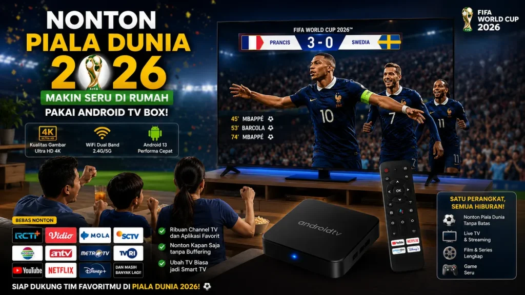 Nonton Pertandingan Piala Dunia 2026 Lebih Lega Alasan Butuh Android TV Box 4K Sekarang