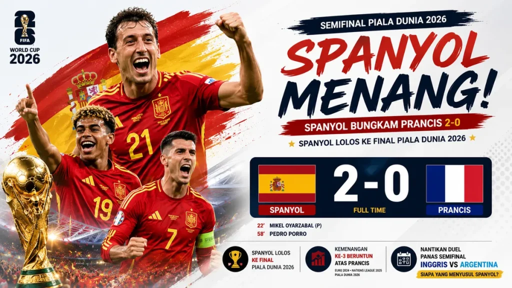 Spanyol Taklukkan Prancis 2-0, La Roja Lolos ke Final Piala Dunia 2026