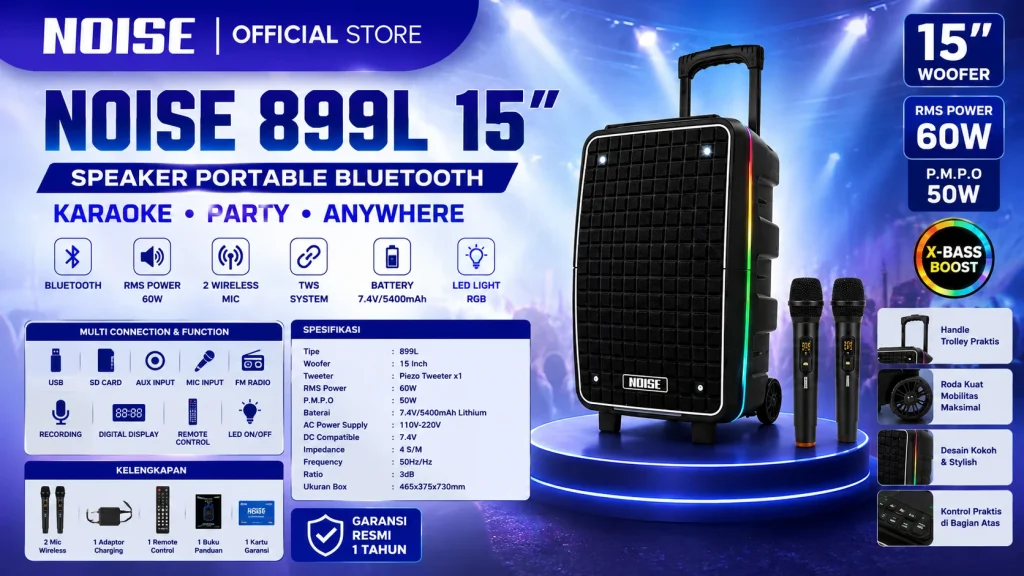 NOISE 899L Speaker Portable 15 Inch Bluetooth