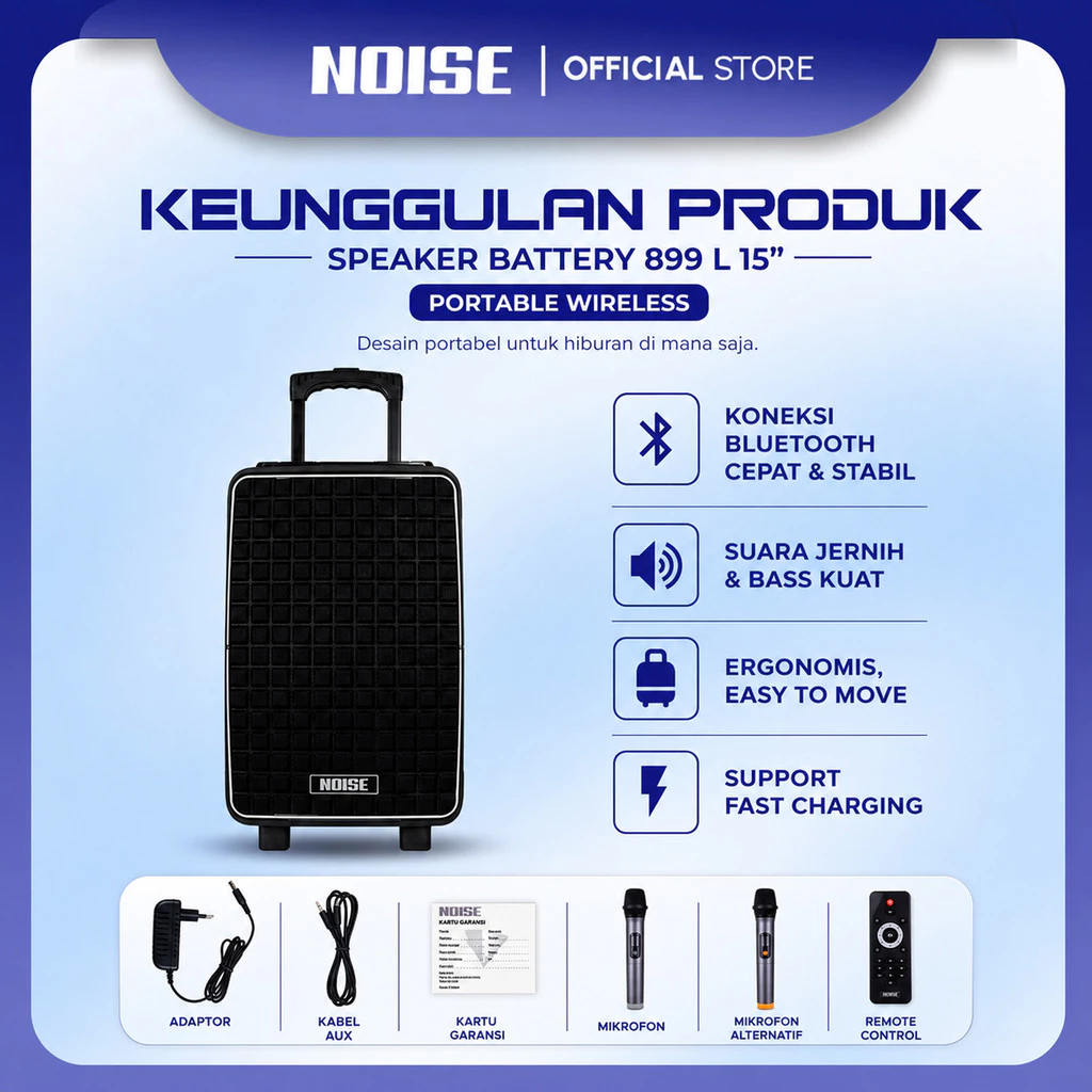 NOISE 899L Speaker Portable 15 Inch Bluetooth
