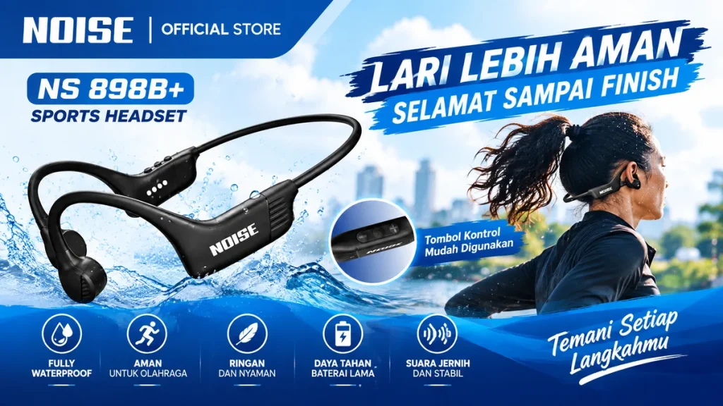Headset Running NOISE 898B Lari Lebih Aman Selamat Sampai Finish