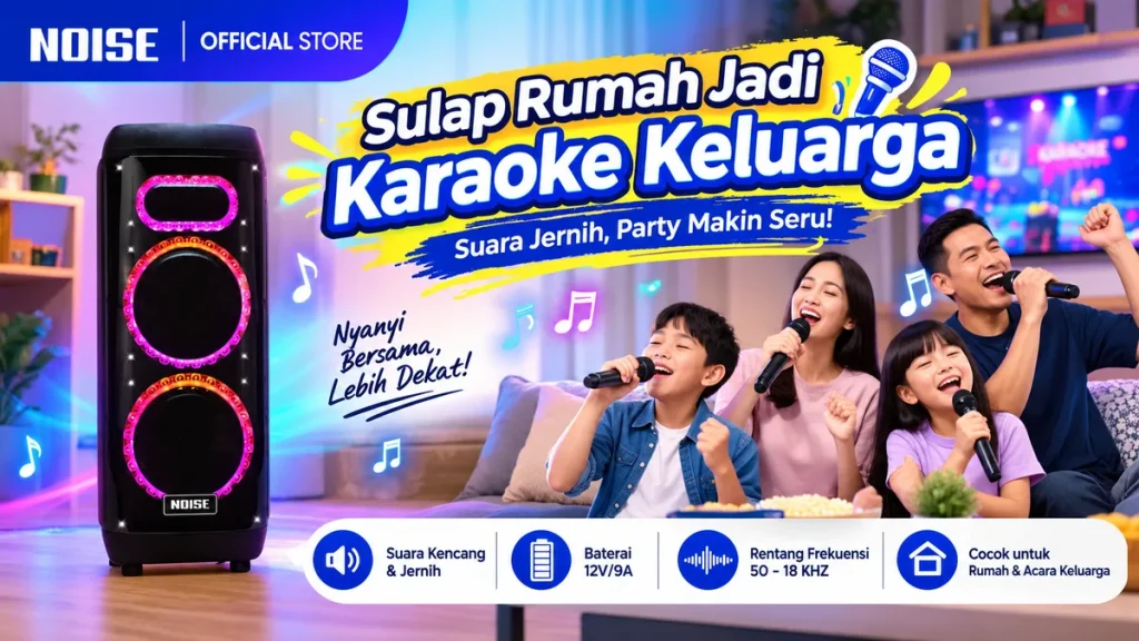 Sulap Rumah Jadi Karaoke Keluarga NOISE 899 B Dual Speaker Portable Bikin Nyaman